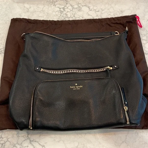 Black soft leather Kate Spade purse with original dust cover - Picture 10 of 12